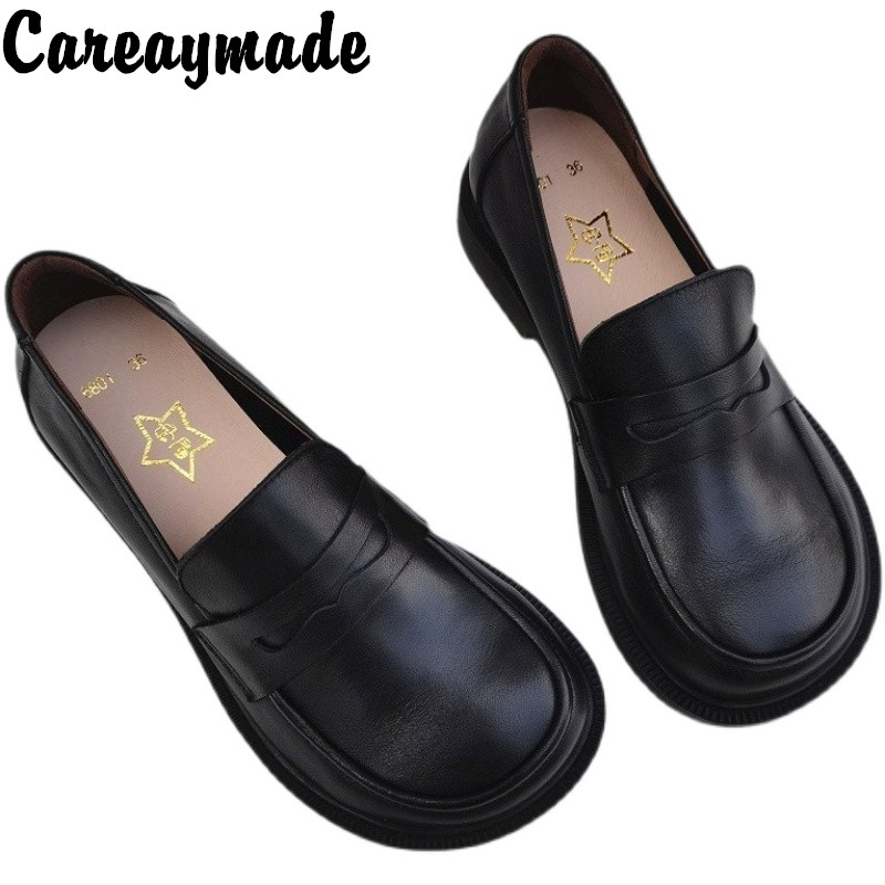 Womens Heels - Careaymade-Chaussures Oxford en cuir de vachette