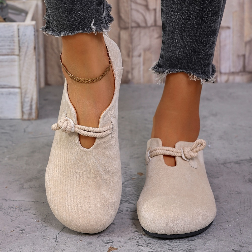 Womens Heels - Mocassins plats pour femmes, bout rond,