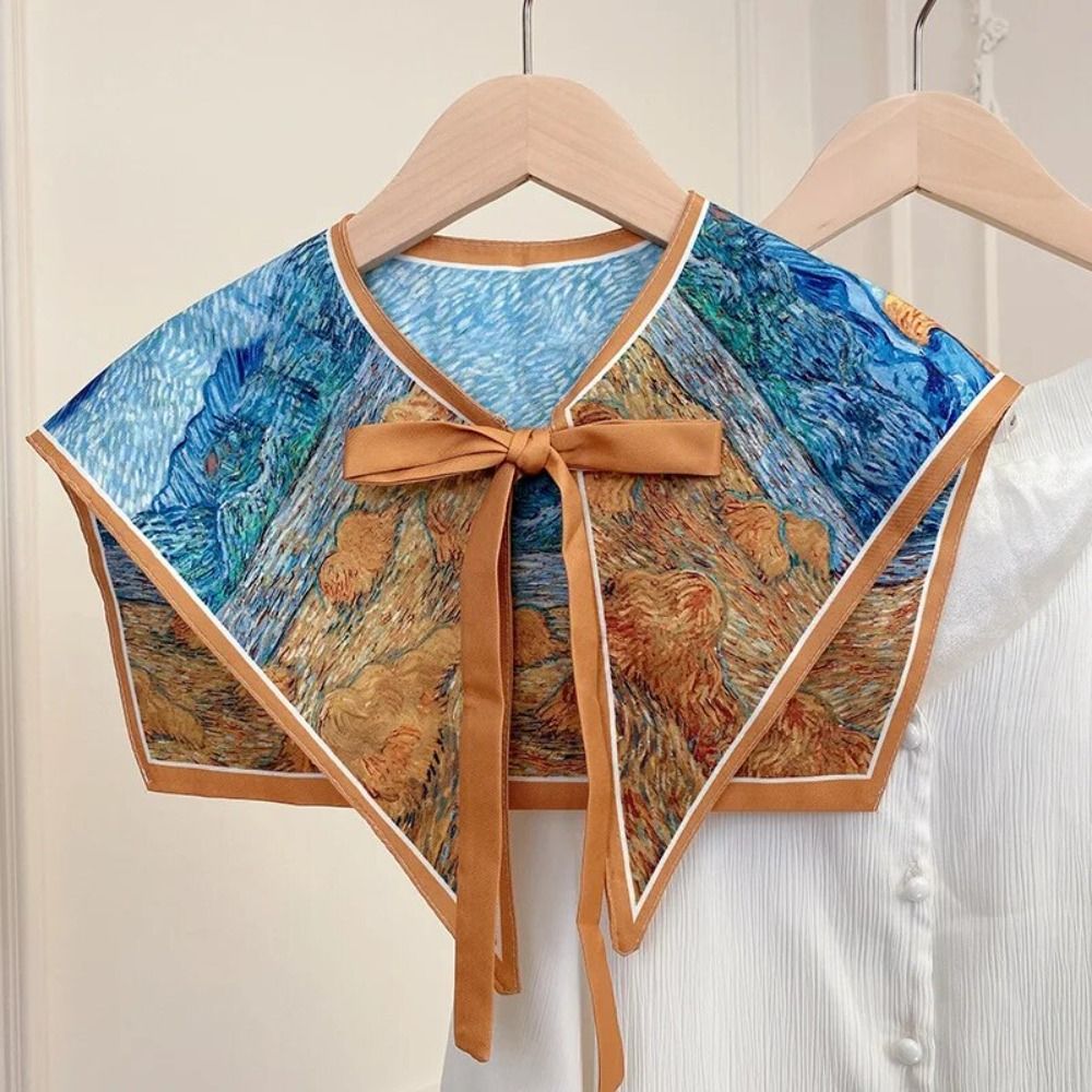 Silk Blouse - Faux col de chemise à motif