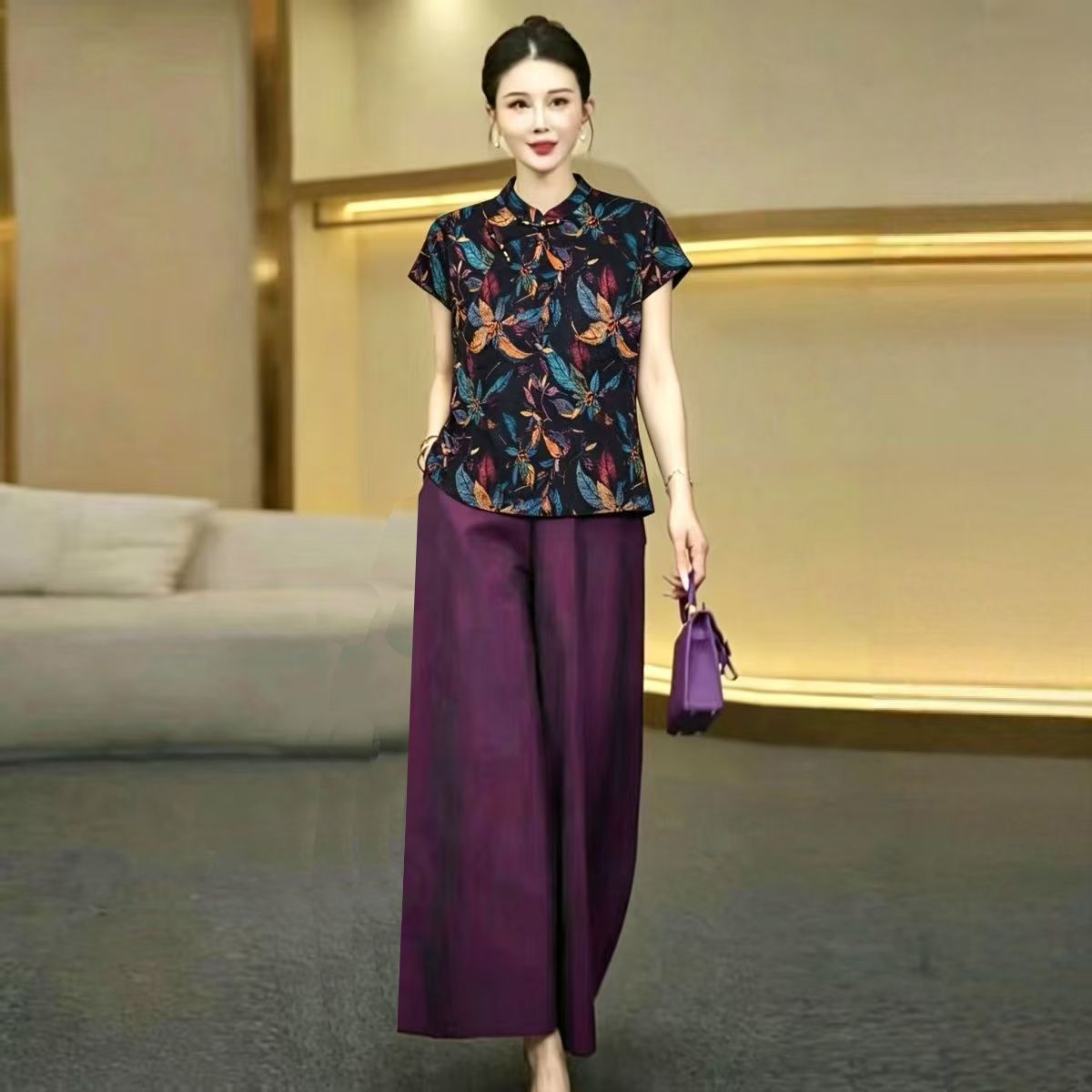 Silk Blouse - Ensemble deux pièces élégant en soie