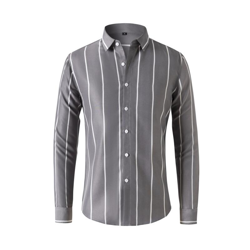 Formal Dress - Chemise habillée rayée pour homme, manches
