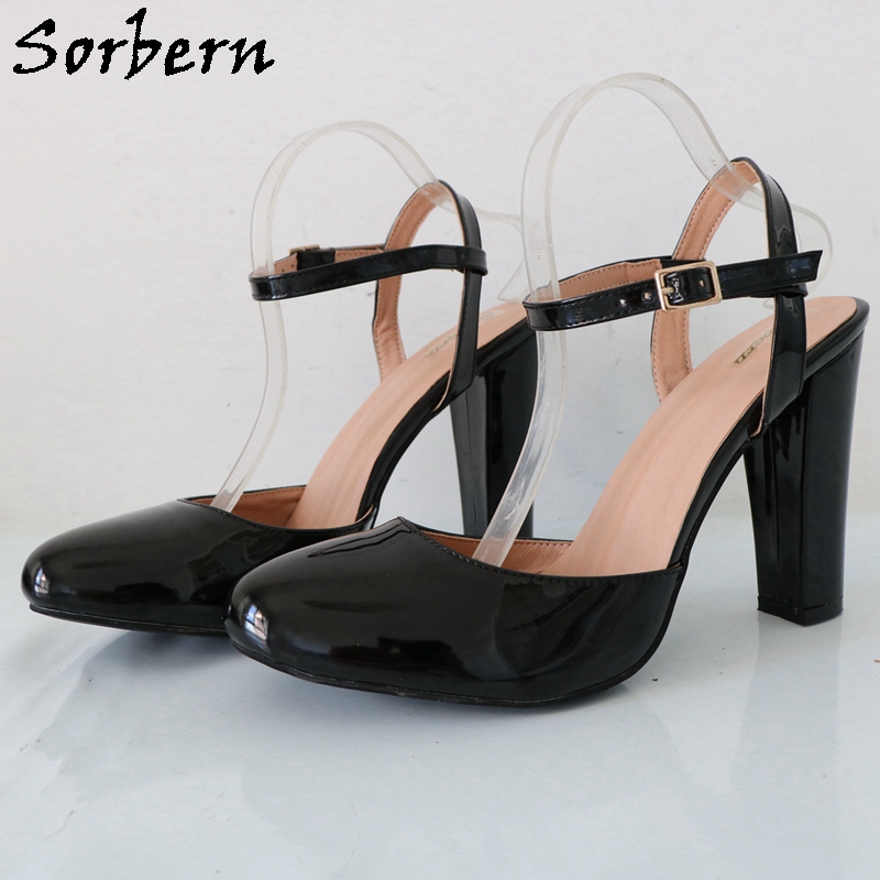 Pump Heel Block - Sorbern-Chaussures à Talons Hauts Noirs et