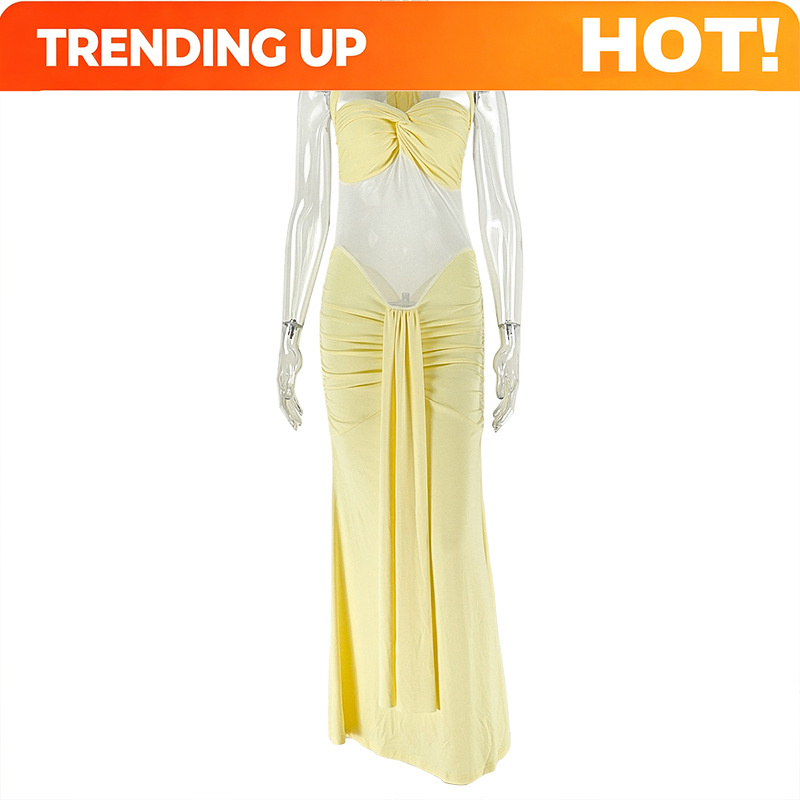 Midi Dress - Robe moulante dos nu à licou