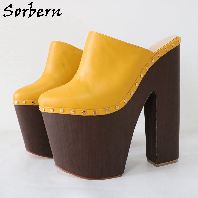 Pump Heel Block - Sorbern-Chaussures Escarpins Unisexes à Talons Larges,