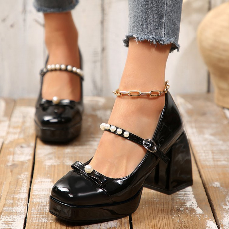 Pump Heel Block - Marque de luxe bloc talon Mary