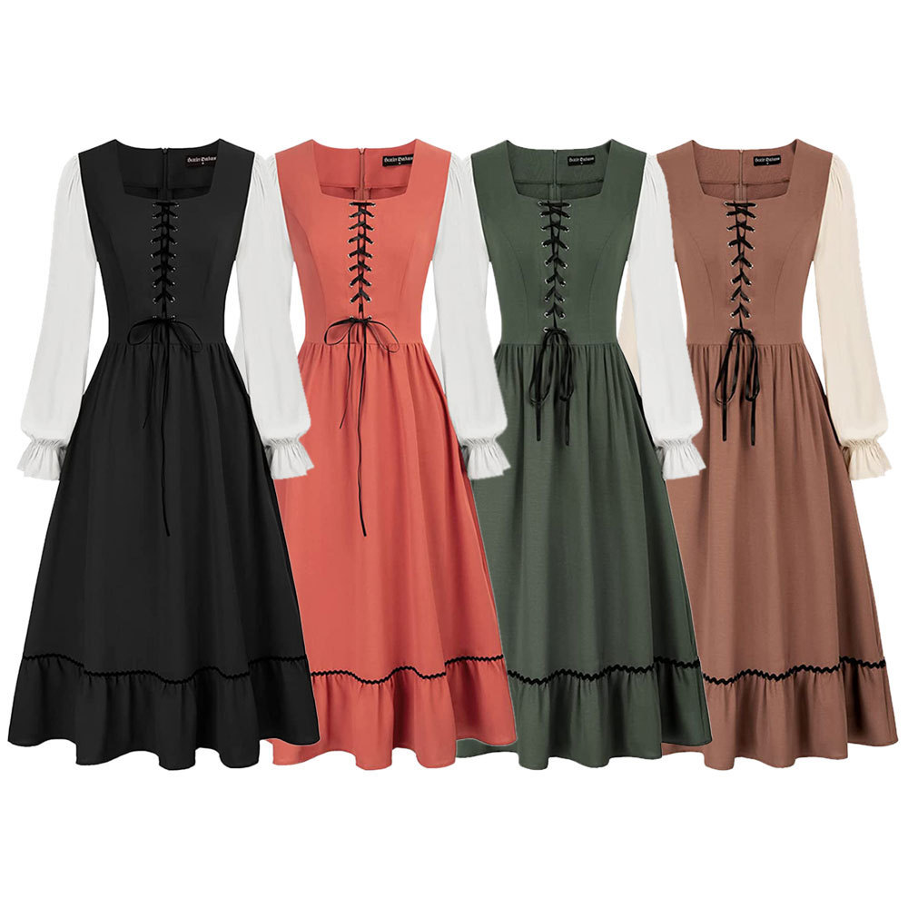 Midi Dress - Robe mi-longue vintage pour femme, style