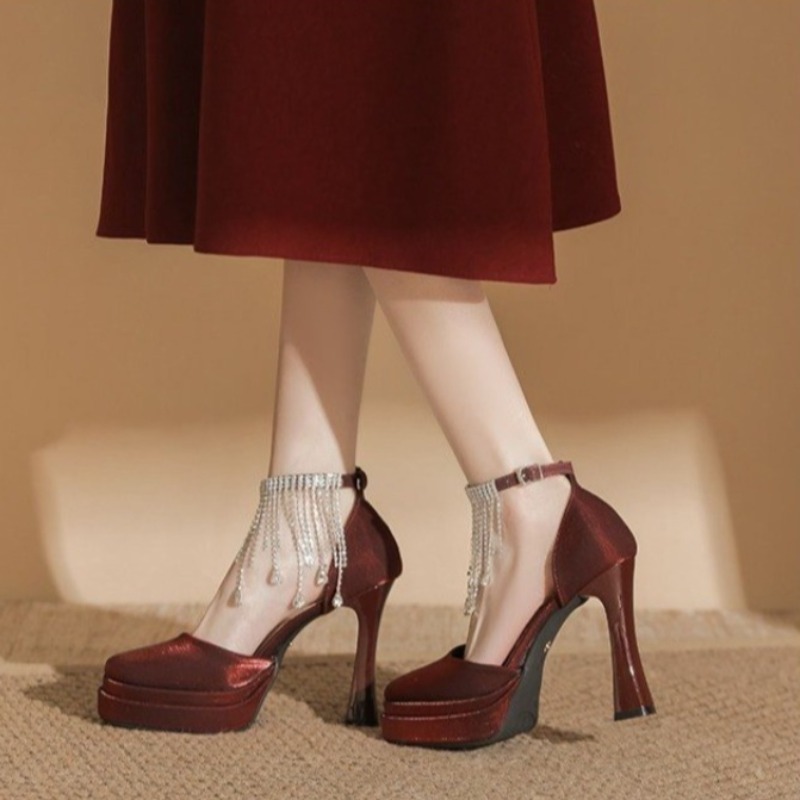 Pump Heel Block - Chaussures de mariée Mary Jane pour