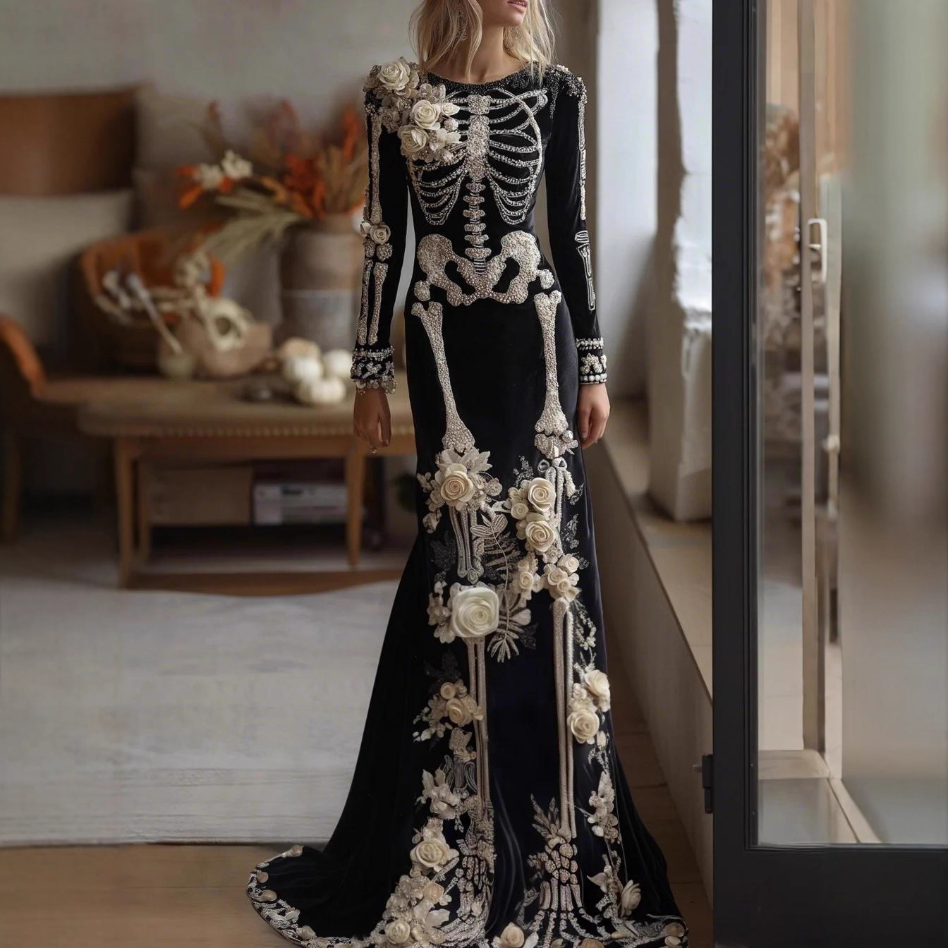 Evening Gown - Nouvelle Robe Longue Maxi Sirène Squelette