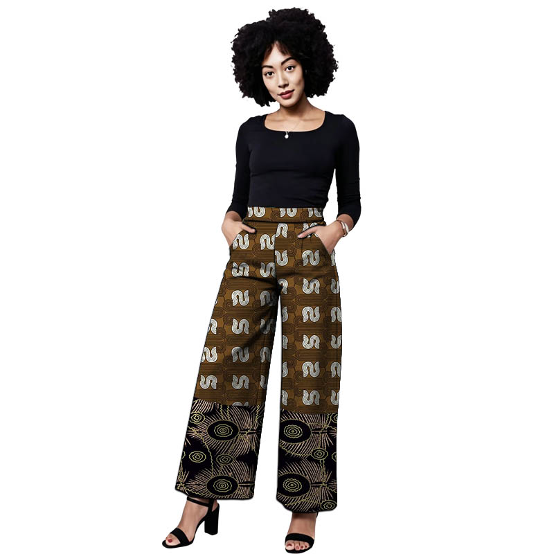 Tailored Trouser Wide - Tenue Ankara pour femmes, pantalon patchwork