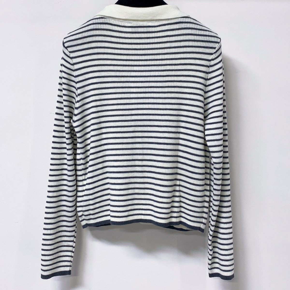 Haut tricoté rayé à col polo p - Silk Blouse avis et prix