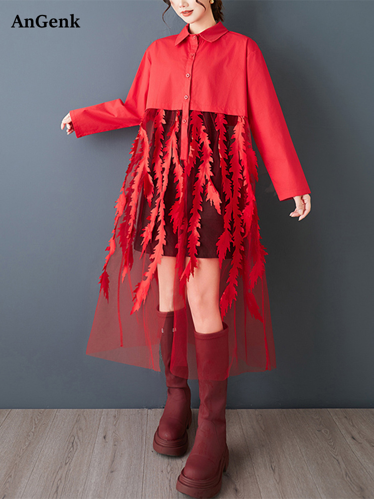 Robe chemise Vintage rouge en  - Women'S Red Formal Wear avis et prix