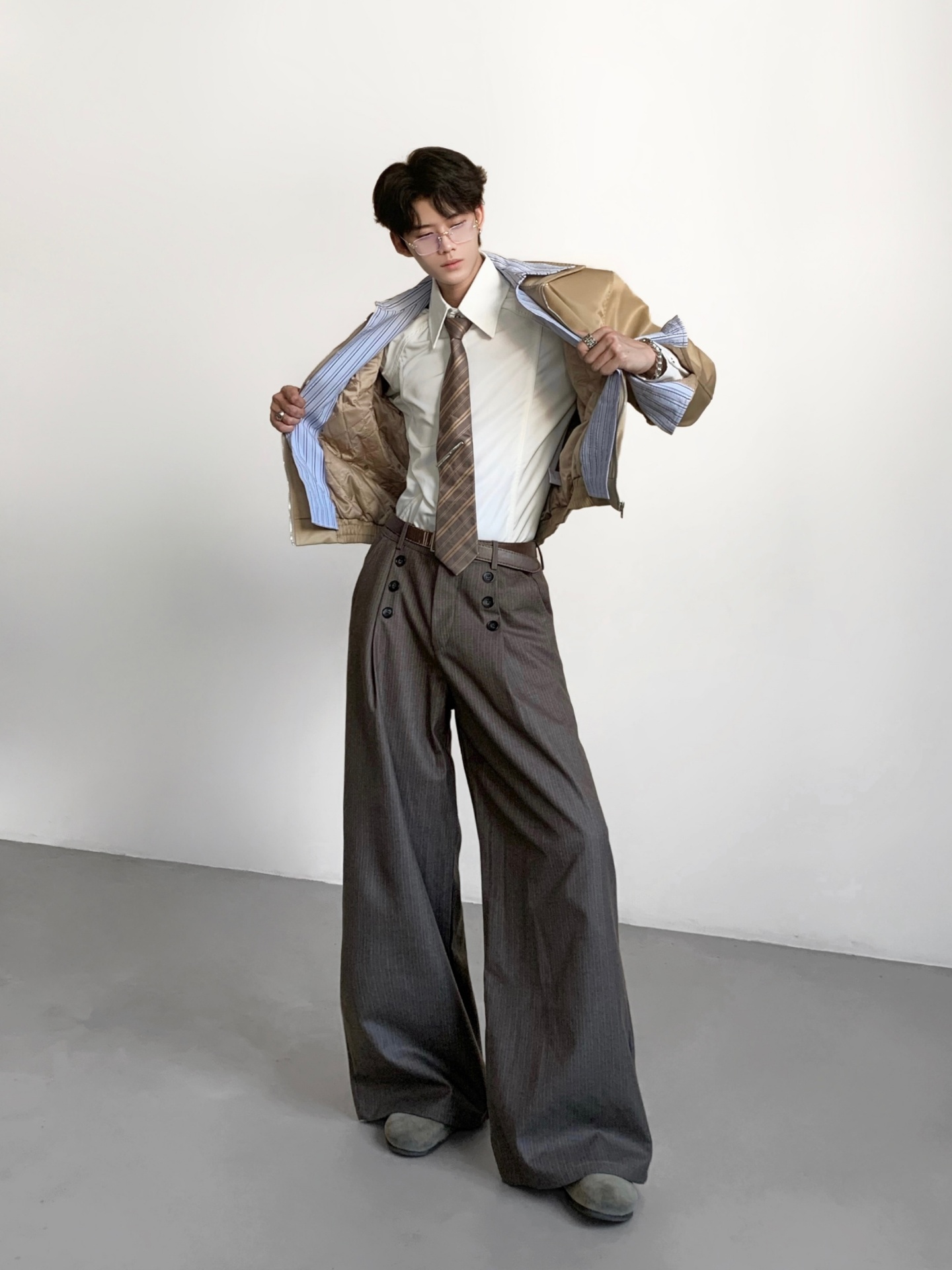 Pantalon de costume rayé décon - Tailored Trouser Wide avis et prix
