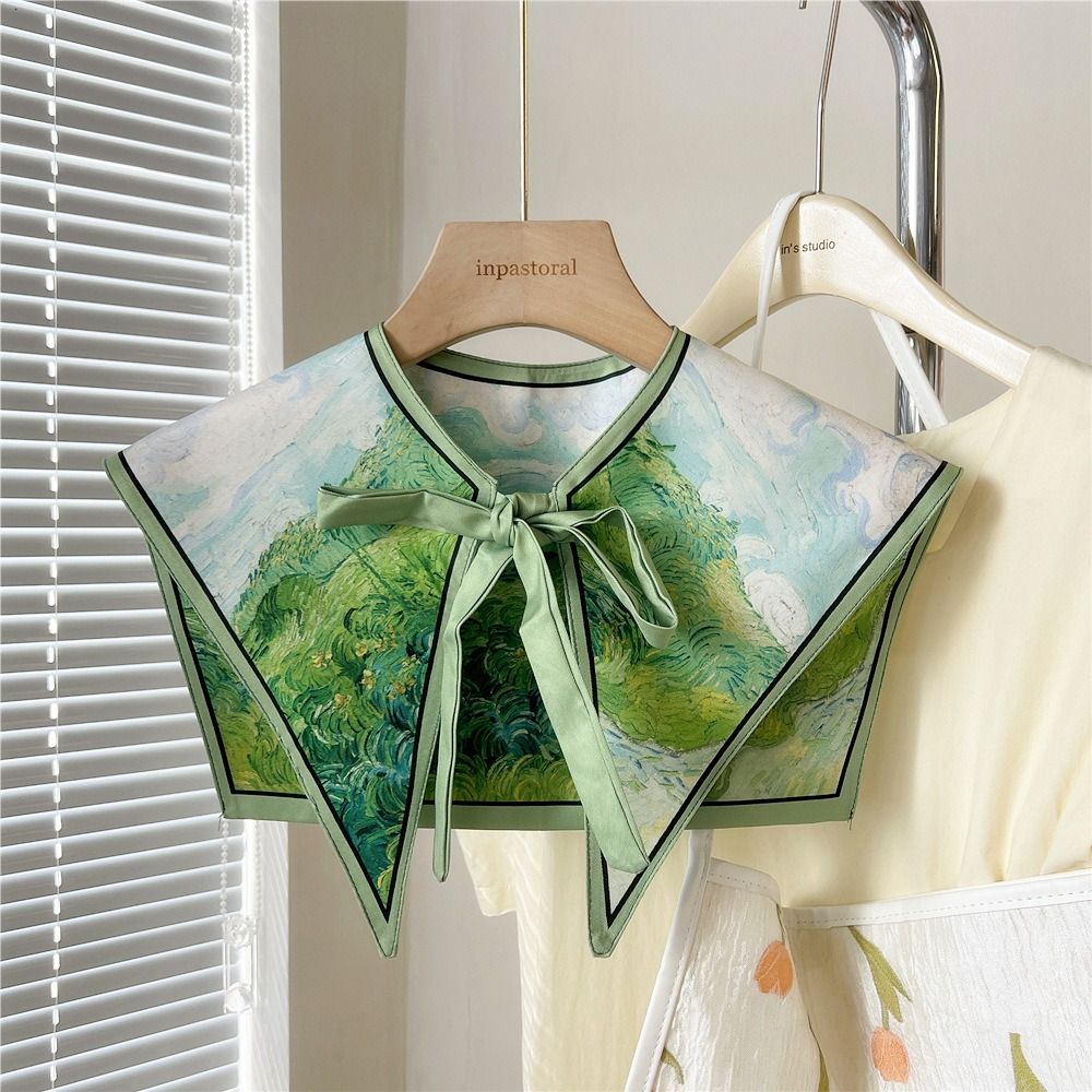 Faux col de chemise à motif fl - Silk Blouse avis et prix