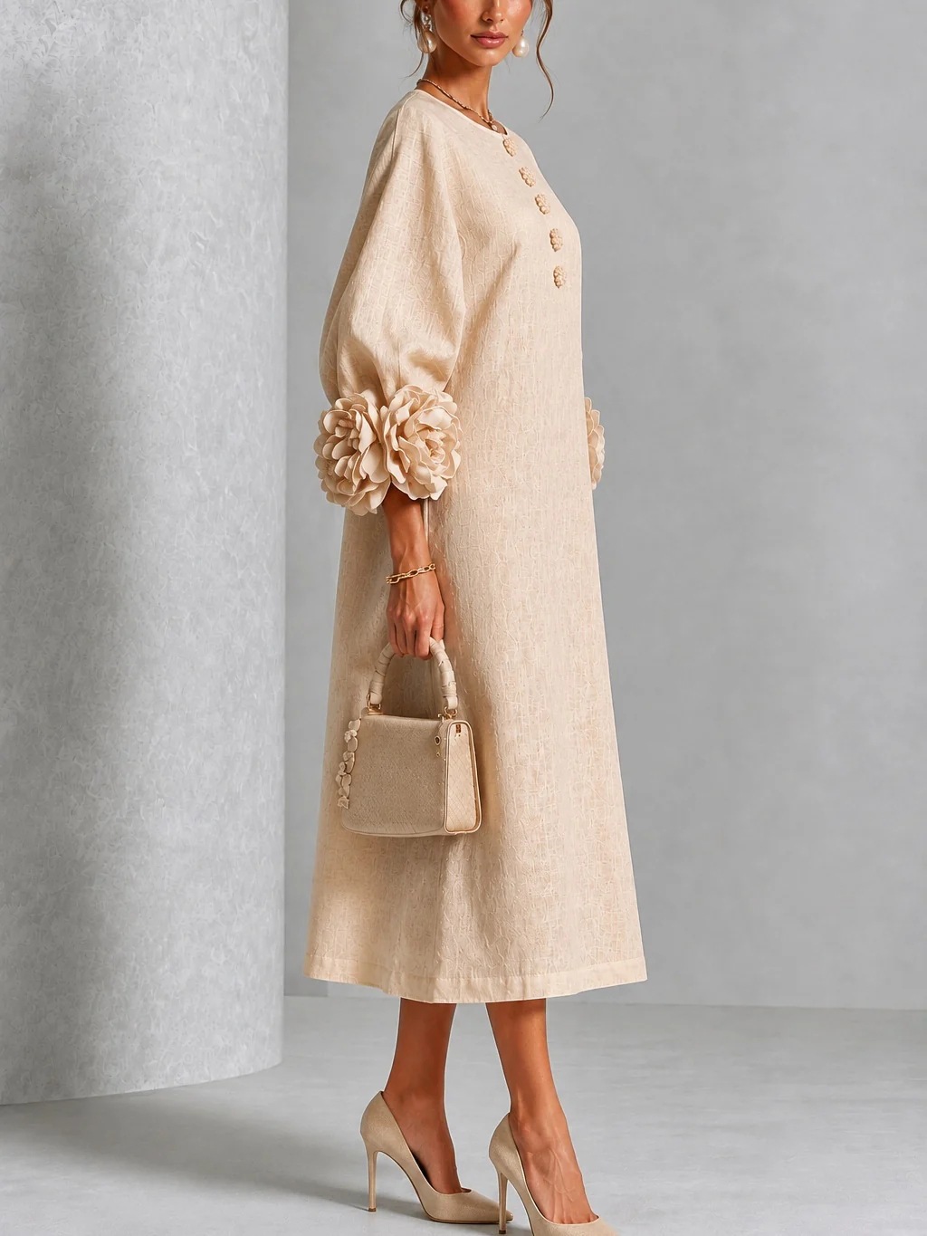 Robe longue midi en lin élégan - Midi Dress avis et prix