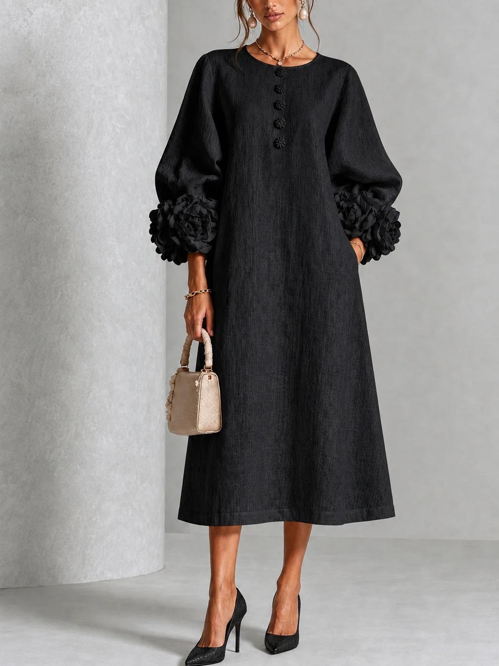 Robe longue midi en lin élégan - Midi Dress avis et prix