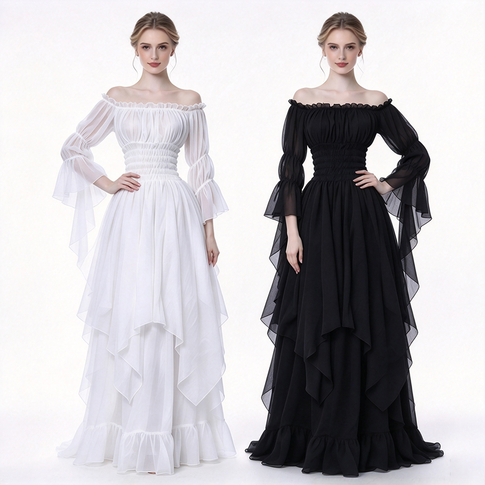 Robe médiévale rétro, robe lon - Lace Dress avis et prix