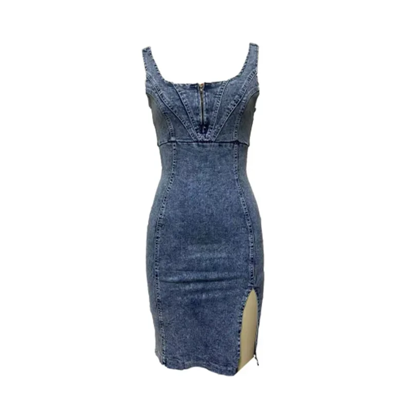 Robe en jean vintage ajustée à - Midi Dress avis et prix
