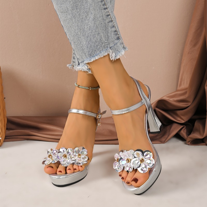 Sandales à bout ouvert avec br - Pump Heel Block avis et prix
