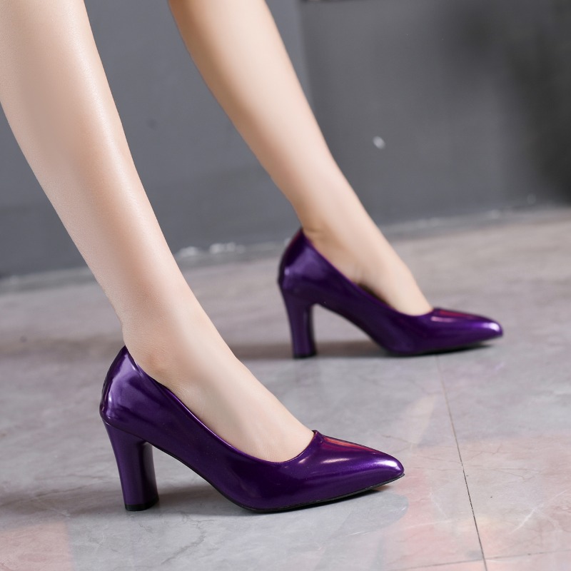 Escarpins en cuir verni grande - Pump Heel Block avis et prix
