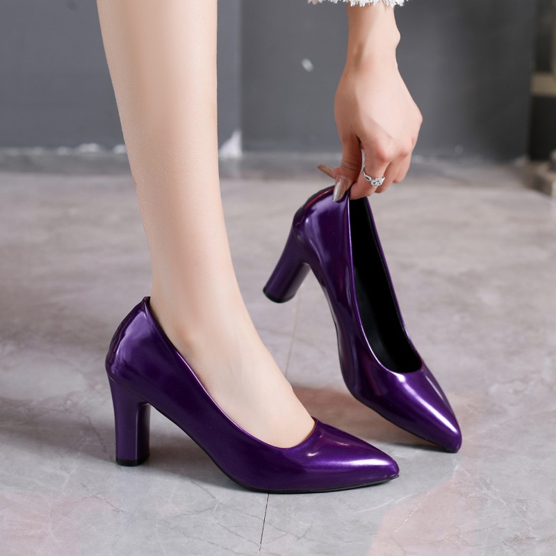 Escarpins en cuir verni grande - Pump Heel Block avis et prix