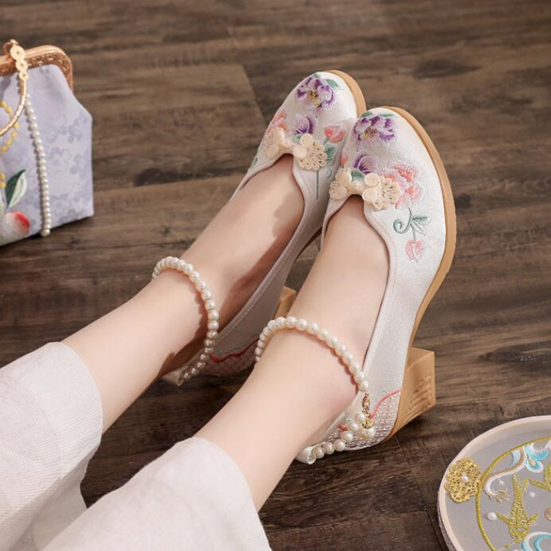 Escarpins à talons hauts brodé - Pump Heel Block avis et prix