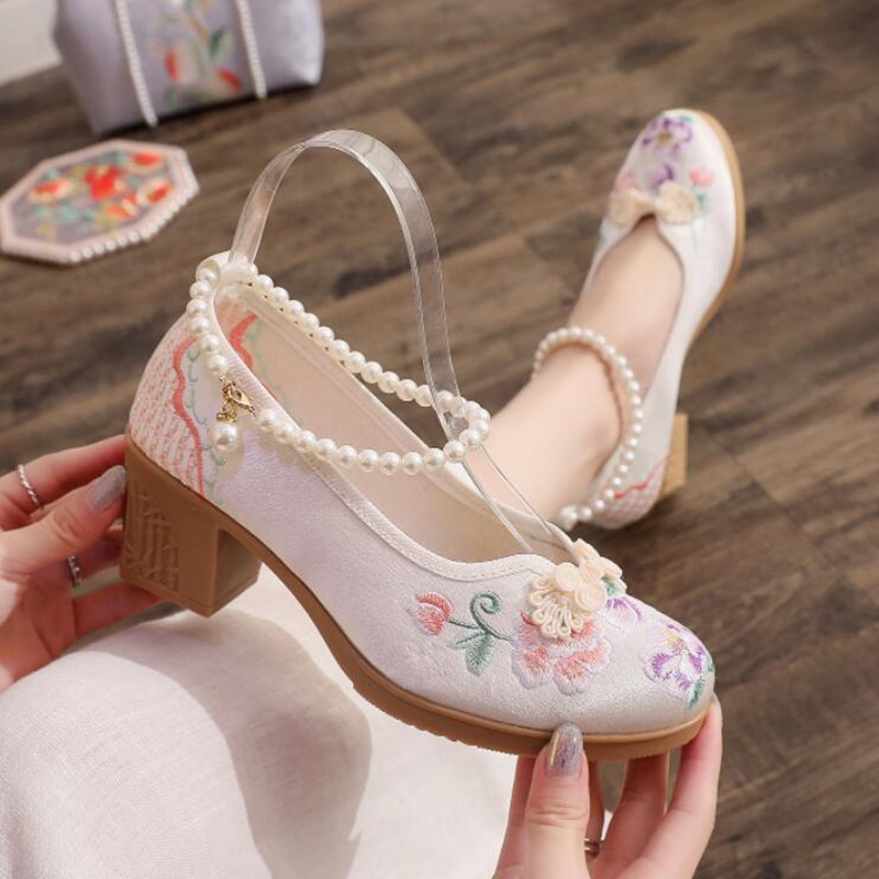 Escarpins à talons hauts brodé - Pump Heel Block avis et prix