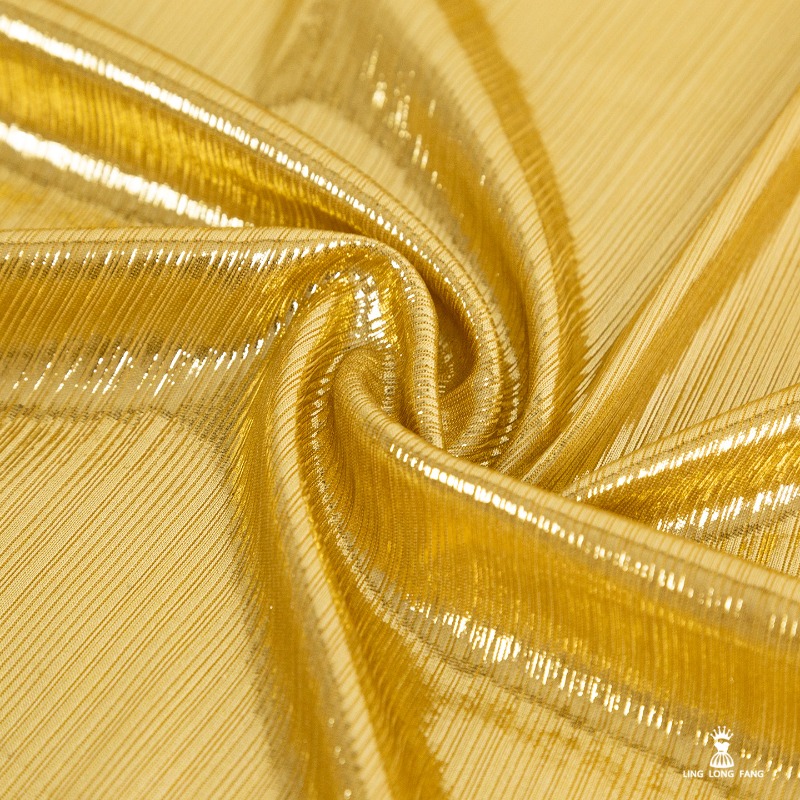 Tissu tricoté côtelé jaune dor - Evening Gown avis et prix