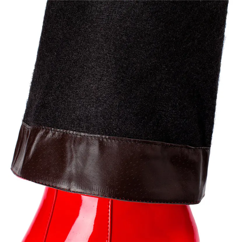 Bottes Hautes en Cuir Verni Ro - Women'S Red Formal Wear avis et prix