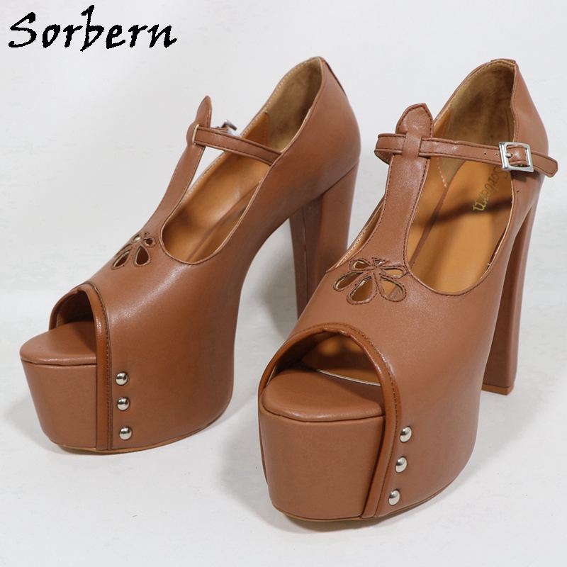 Sorbern marron mat femmes esca - Pump Heel Block avis et prix
