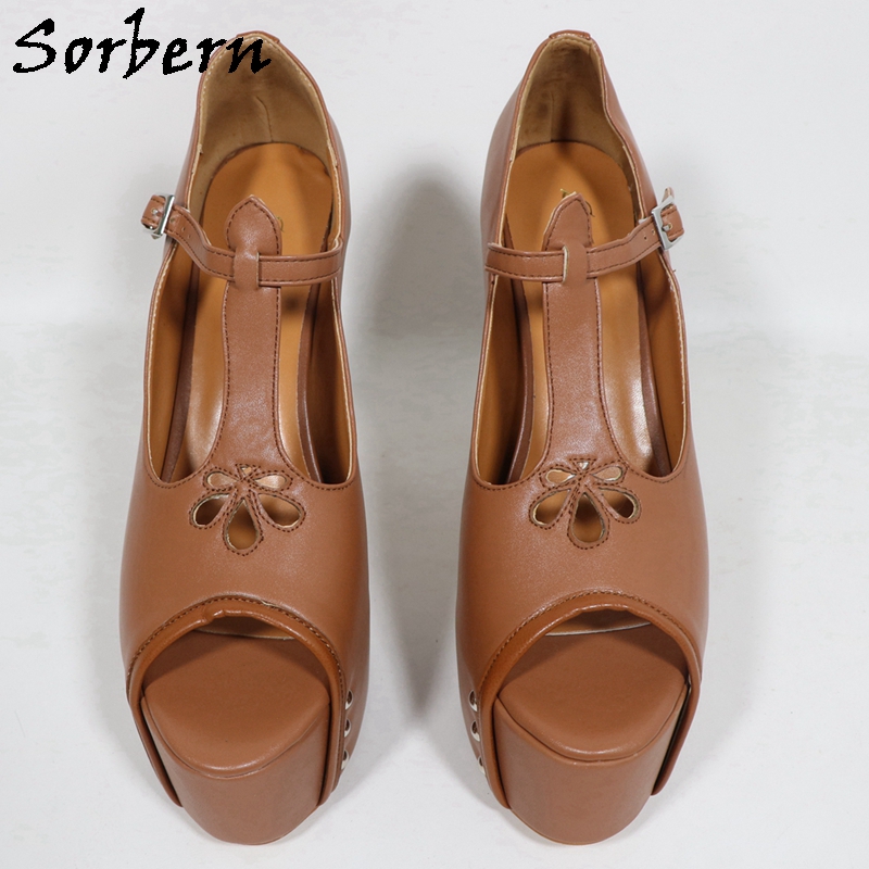 Sorbern marron mat femmes esca - Pump Heel Block avis et prix