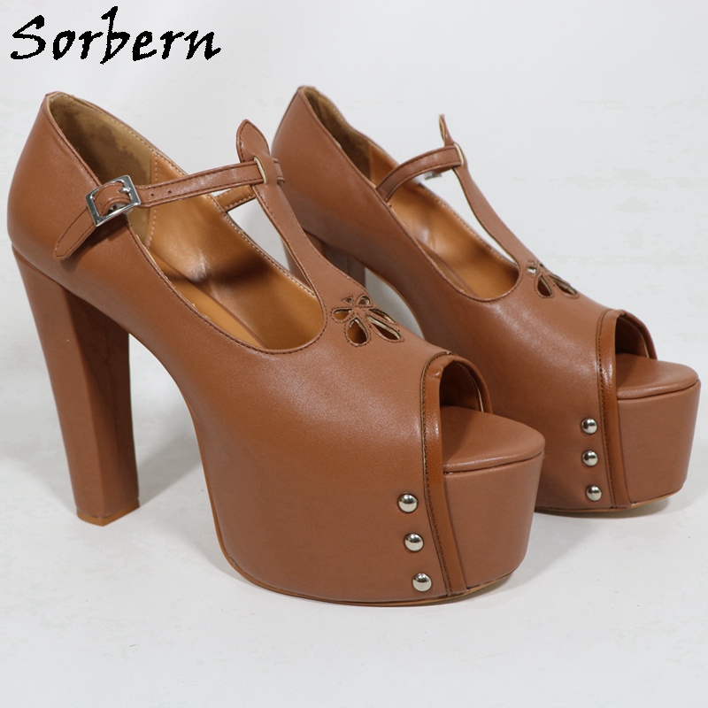 Sorbern marron mat femmes esca - Pump Heel Block avis et prix