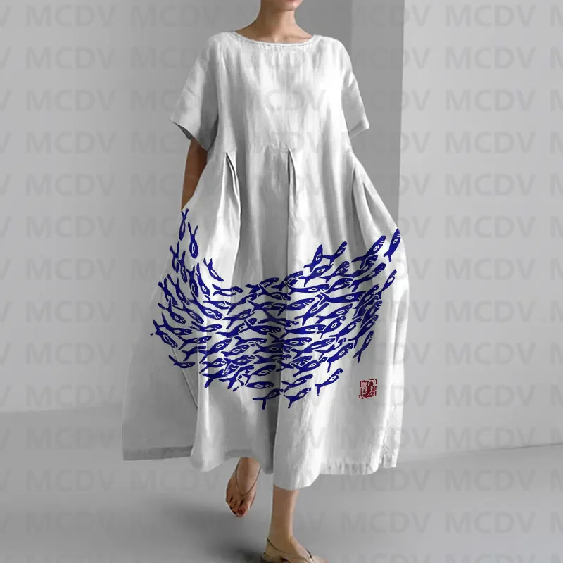 Robe mi-longue décontractée à  - Midi Dress avis et prix