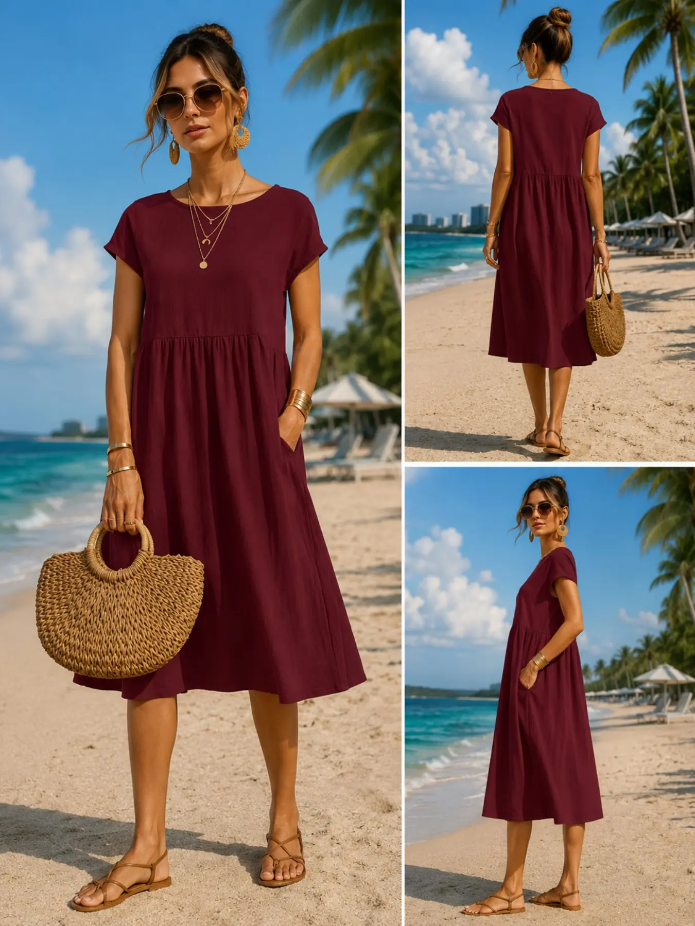Robe midi décontractée pour fe - Midi Dress avis et prix